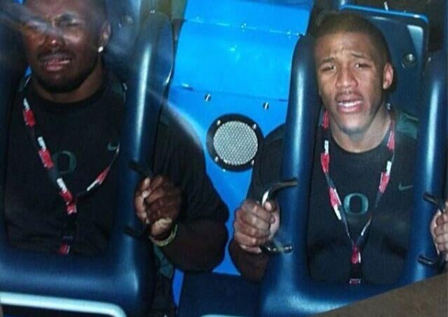 Here's LaMichael James Looking Terrified On A Roller Coaster