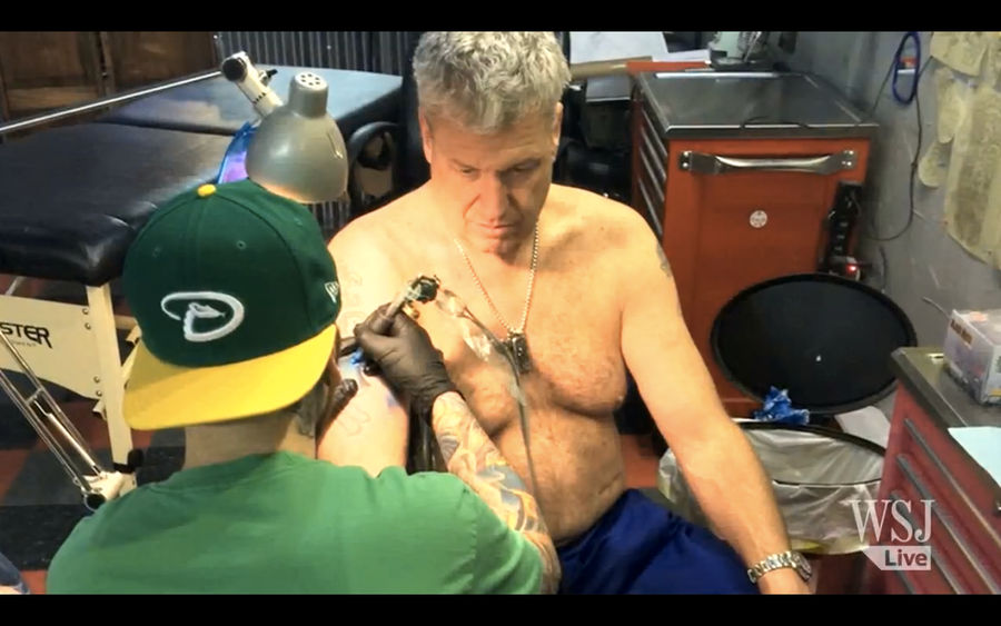 Rex Ryan Has Tattoo Of Wife Wearing Jets Jersey Darkened To Bills Blue