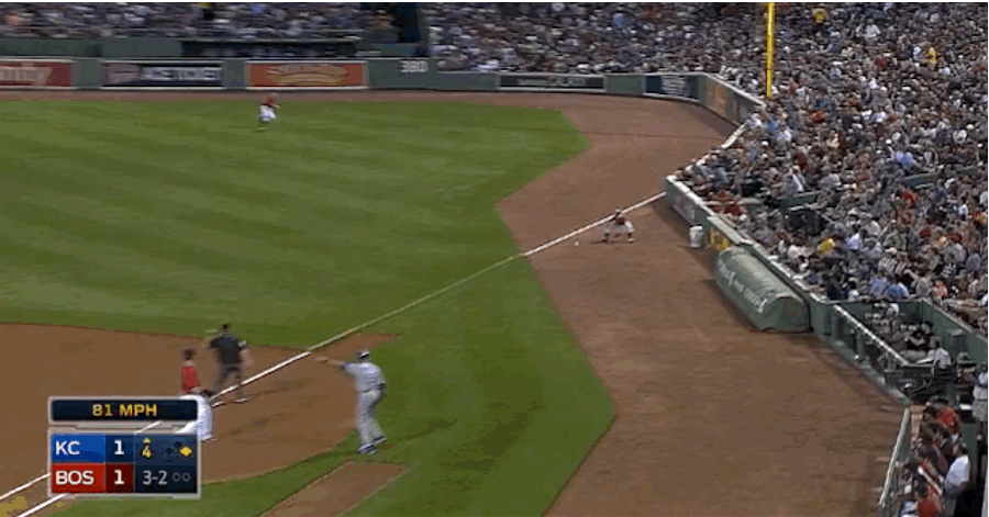 Red Sox Ball Girl Fields Fair Ball, Immediately Regrets It