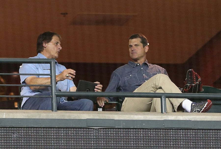Jim Harbaugh Attended Another Baseball Game With His Favorite Glove