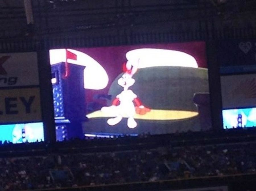 Rays Fans Watch Looney Tunes During Power Outage At Tropicana Field