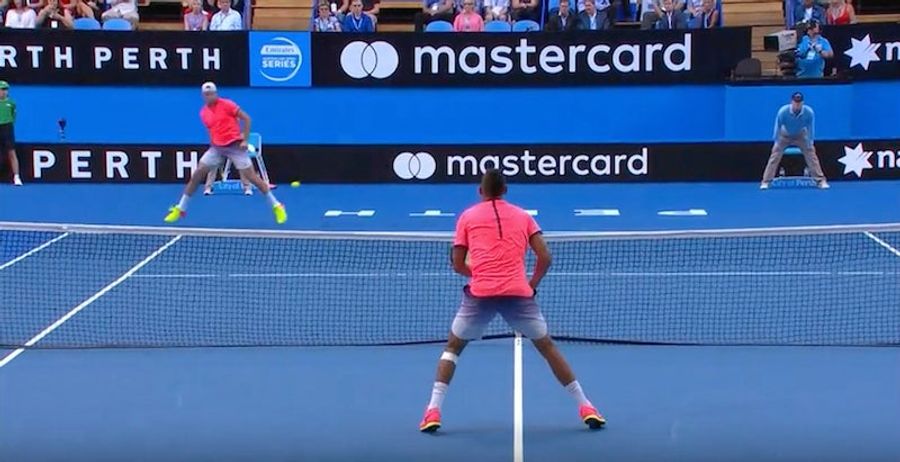 Jack Sock Goes Between The Legs