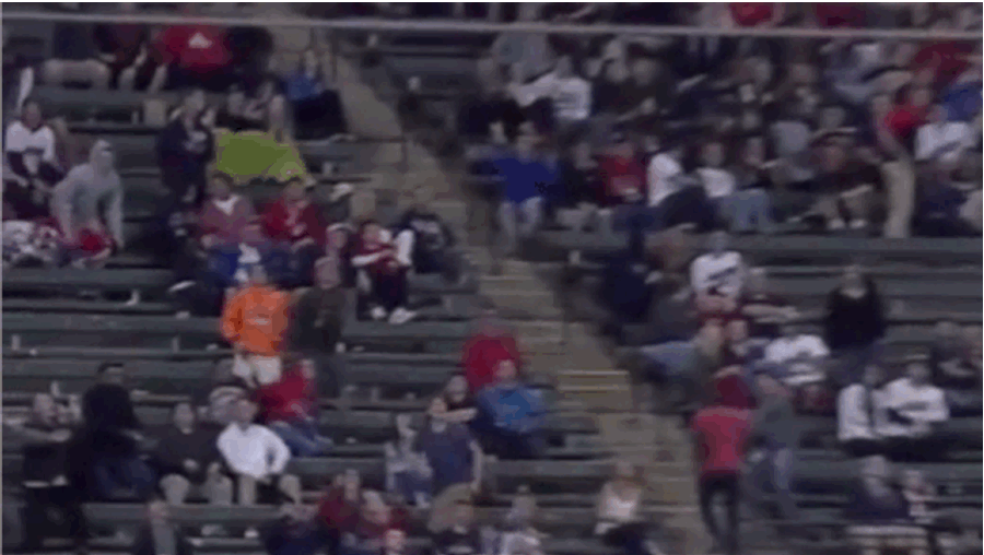 Cleveland Fan Takes Baseball Square In The Face
