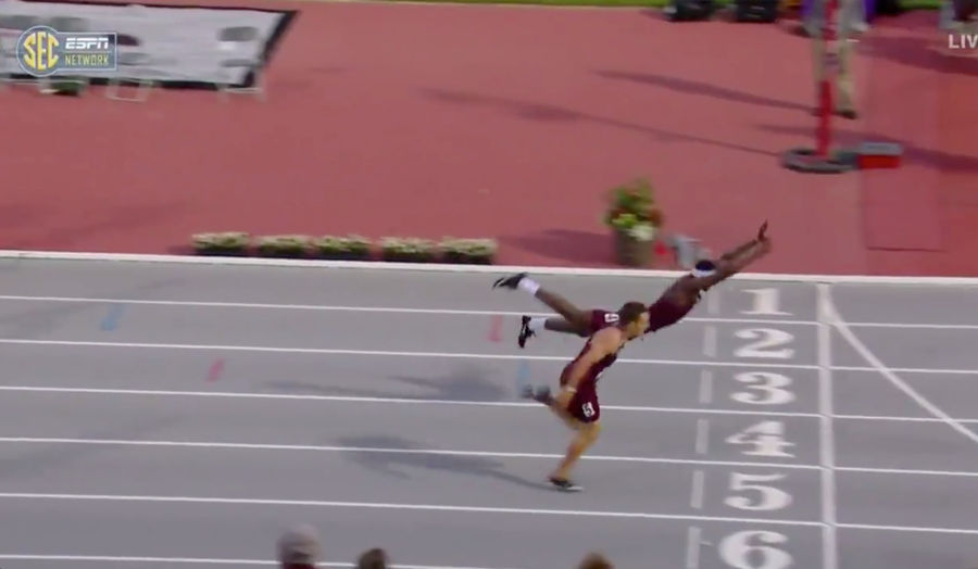 Texas A&M Hurdler Wins SEC Title With A Daring Diving Finish