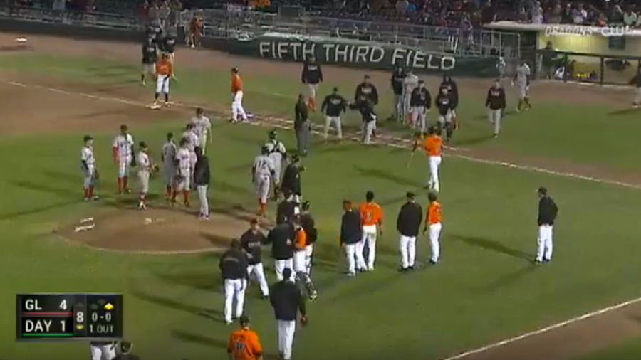 Record-Setting Minor League Hit Streak Broken Up With Benches-Clearing Walk
