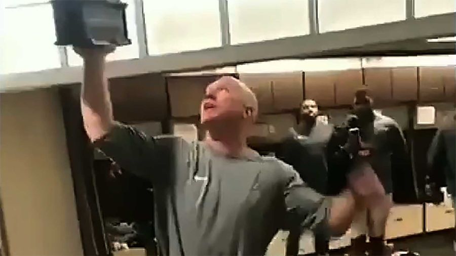 Alabama Strength Coach Obliterates Last Year's Runner-Up Trophy