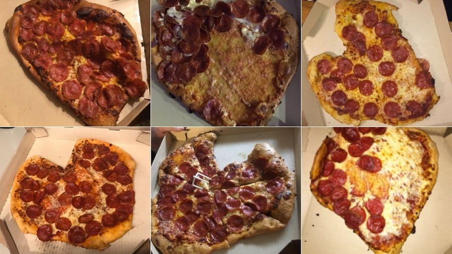 I Am Dying At These Heart-Shaped Pizzas