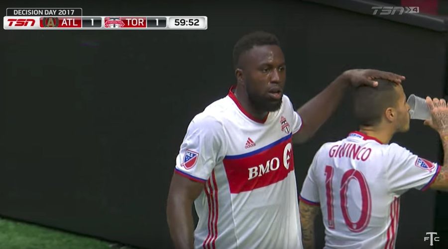 Sebastian Giovinco Celebrates By Finishing Off Beer Thrown On Field By Fan<em></em>