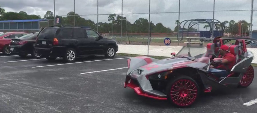 Yoenis Cespedes Peels Out On His "Yes, I Just Signed A $75 Million Deal" Vehicle