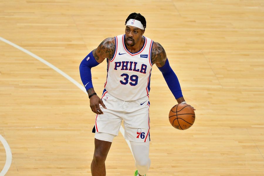 Dwight Howard comes up on the short end of a call, literally