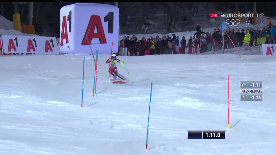 Bad Fans Try Distracting Skier By Throwing Snowballs