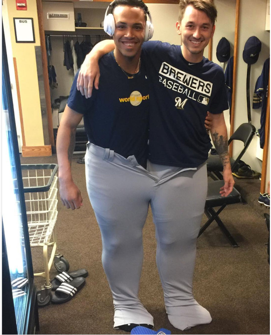 Jesús Aguilar Sure Does Wear Big Pants