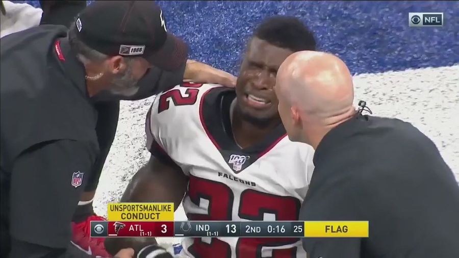 Keanu Neal Penalized For Unsportsmanlike Conduct After Throwing Helmet In Injury-Related Frustration