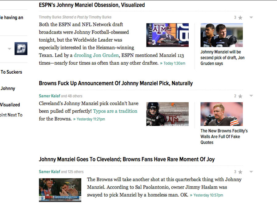 Deadspin&#39;s Johnny Manziel Obsession, Visualized