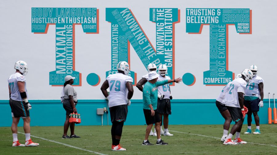 Dolphins Fire Offensive Line Coach Less Than One Full Week Into Training Camp