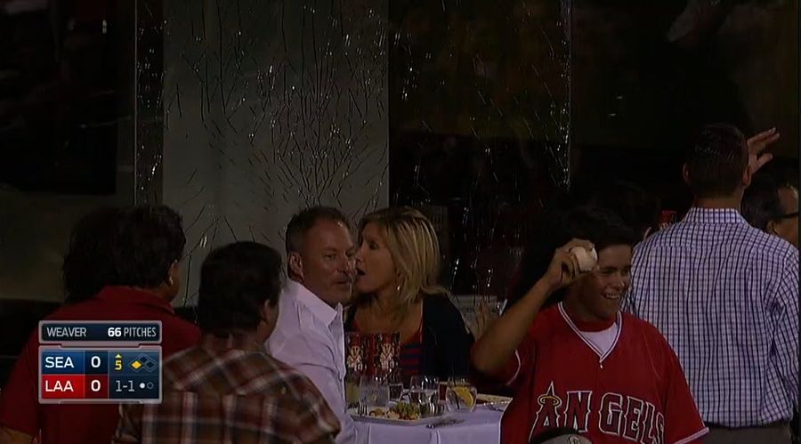 Foul Ball Breaks Glass In Dining Area At Angel Stadium