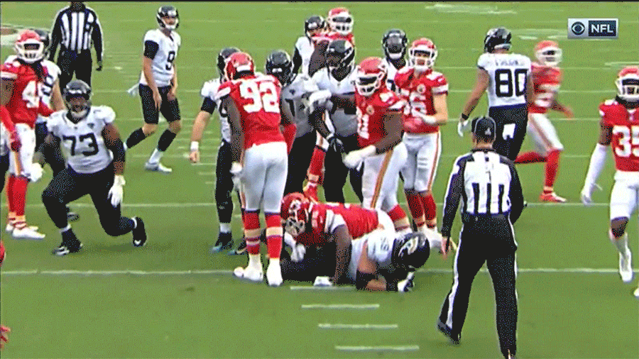 Chris Jones's Day Included Embarrassing Blake Bortles And Punching A Guy's Ass