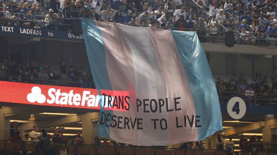 Activists Display Huge &quot;Trans People Deserve To Live&quot; Banner During World Series 