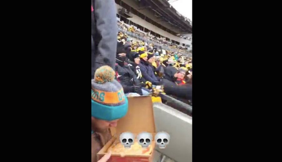 Dolphins Fan Barfs On His Pizza, Has A Generally Terrible Playoff Game Experience