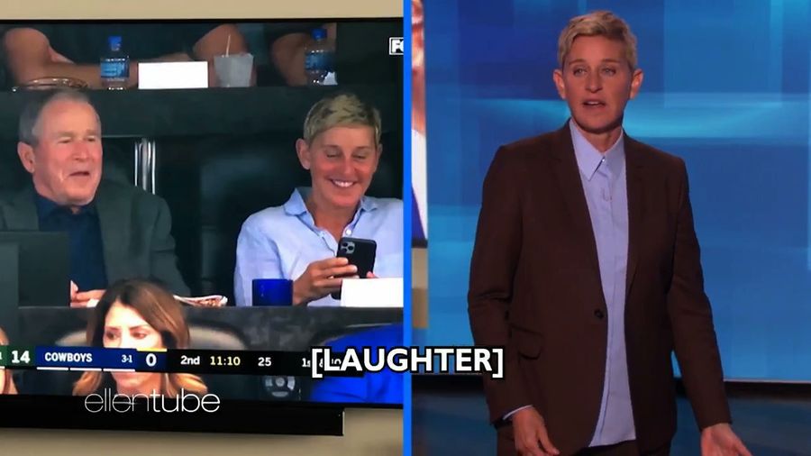 Honestly, You're Being So Dramatic About Ellen DeGeneres Yukking It Up With A War Criminal At A Cowboys Game