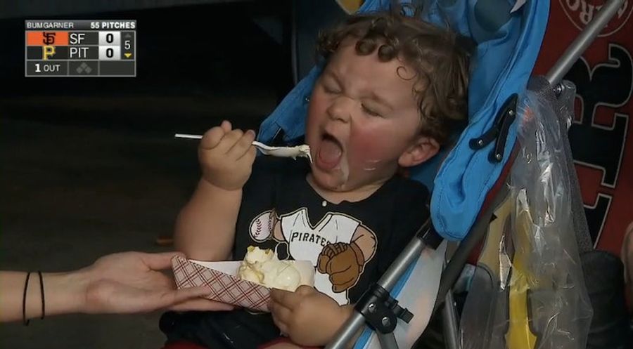 Kid Eating Ice Cream At Pirates Game Is Living The Life