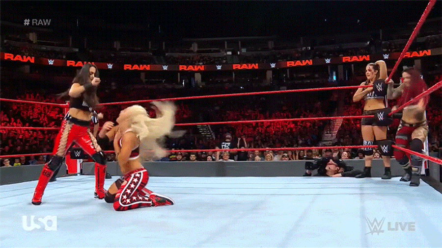 Brie Bella Kicked Liv Morgan In The Face And Knocked Her Out
