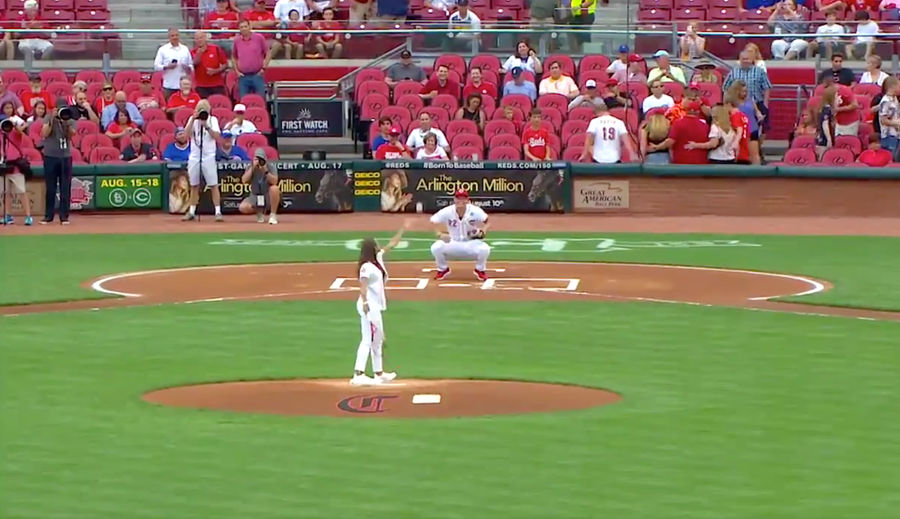 Monica Puig Serves Up A Smashing Ceremonial First Pitch