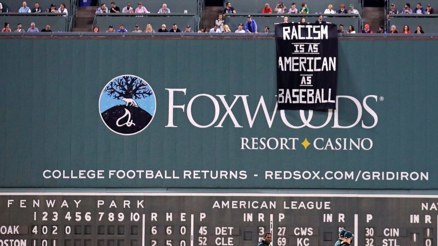 Red Sox Security Remove &quot;Racism Is As American As Baseball&quot; Banner Unfurled Over Green Monster [UPDATED]