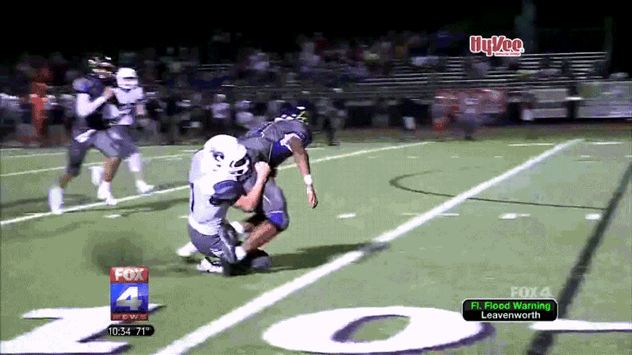 High School Running Back Kicks Tackler Who Stopped Him From Scoring Touchdown