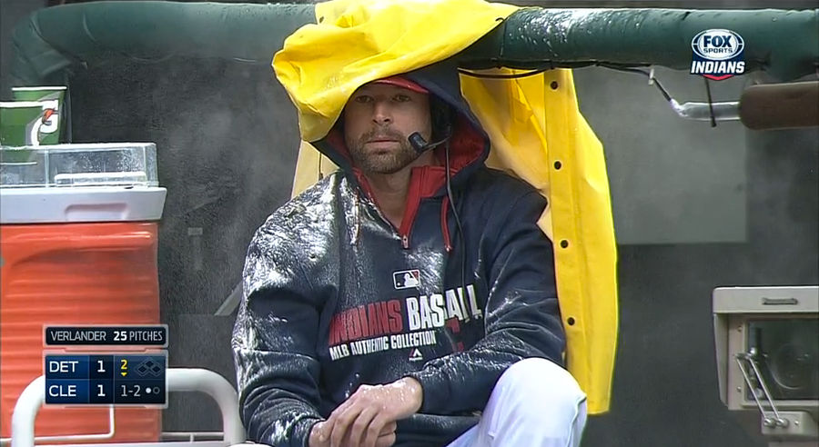 Indians&#39; Corey Kluber Pelted With Seeds, Water, Powder During Interview