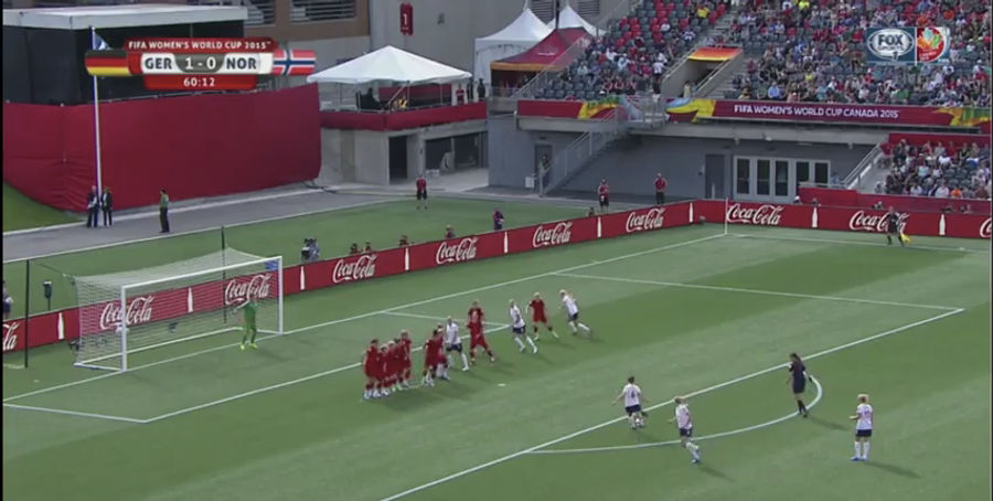 Norway&#39;s Maren Mjelde Strokes An Absolutely Perfect Free Kick