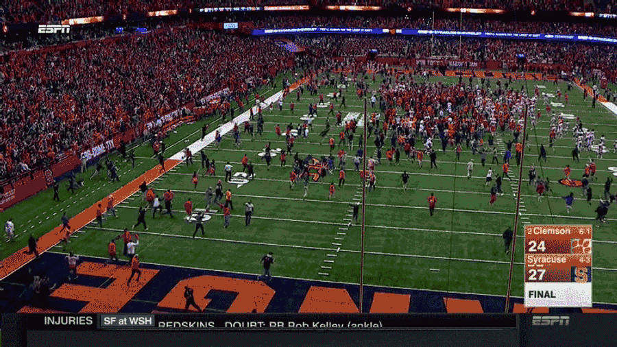 Syracuse Stuns Second-Ranked Clemson