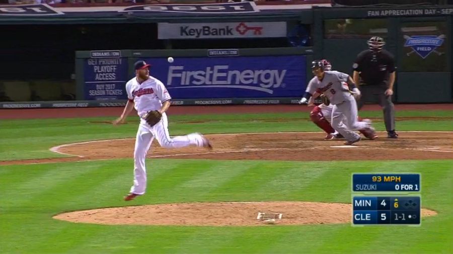 Zach McAllister Makes Incredible Hacky Sack Catch After Getting Nailed With A Liner