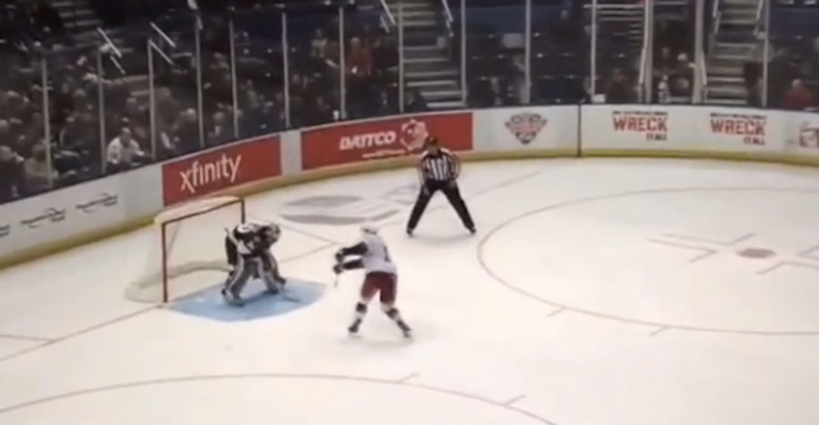 Goalie Doesn&#39;t Know Shootout Started, Still Makes Save