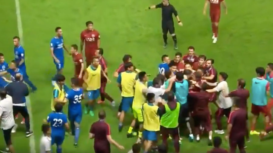 Brazilian Star Oscar Starts Massive Brawl In Chinese Super League Match