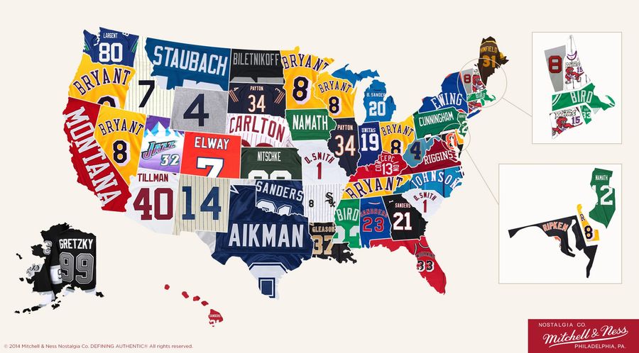 The Best-Selling Throwback Jerseys By State