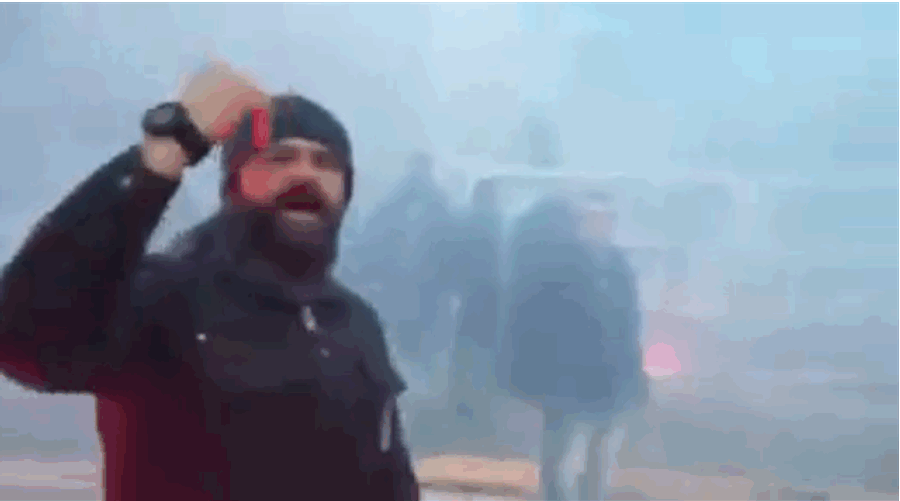 Italian Soccer Fan Has Hell Of A Time Calming Down His Rowdy Paisani