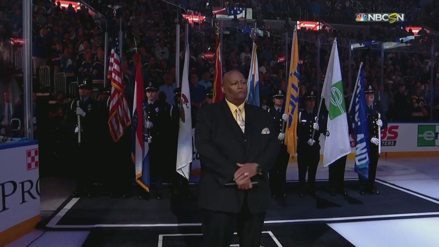 Blues Honor Rent-A-Car Company With Color Guard Flag, Then Quietly Dishonor It