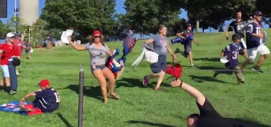 And Now, The Annual Running Of The Patriots Fans