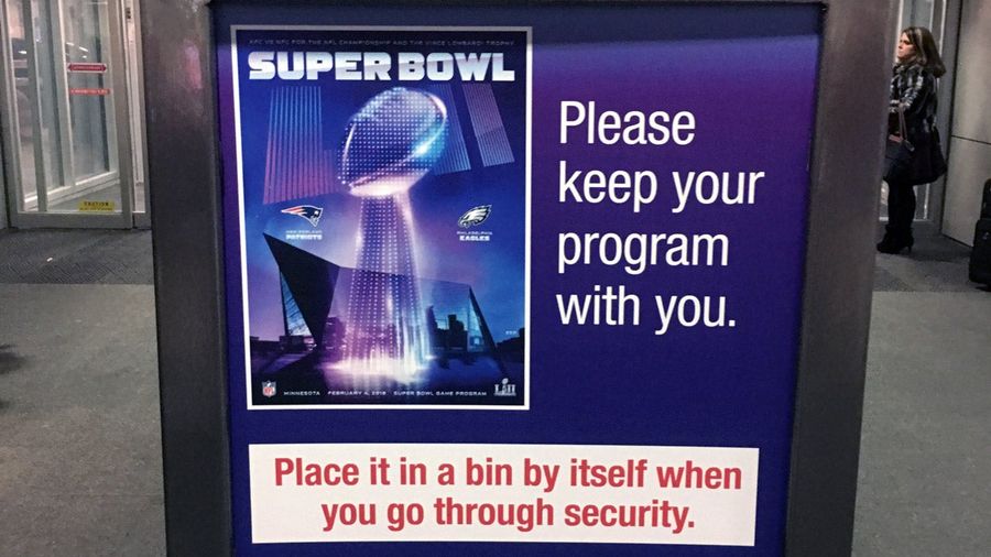 Airport Security Will Need To Check Your Super Bowl Program Separately