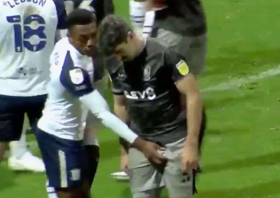 English soccer player honks opponent’s penis twice, giggles as refs do nothing