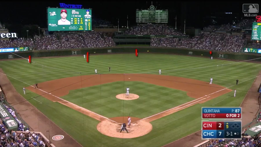 Joey Votto Cares Not For Cubs' Four-Outfielder Shift, Hits Double