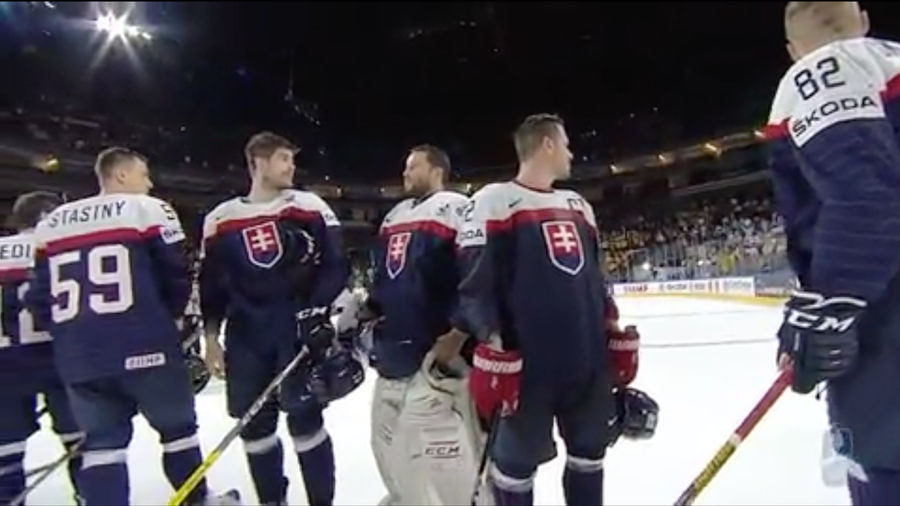 Slovenian National Anthem Played After Slovakian Win At IIHF World Championship