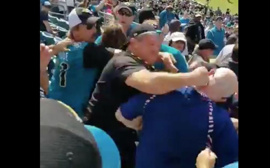 Jaguars Fan Knocks Texans Fan Out Cold With Devastating Sucker Punch
