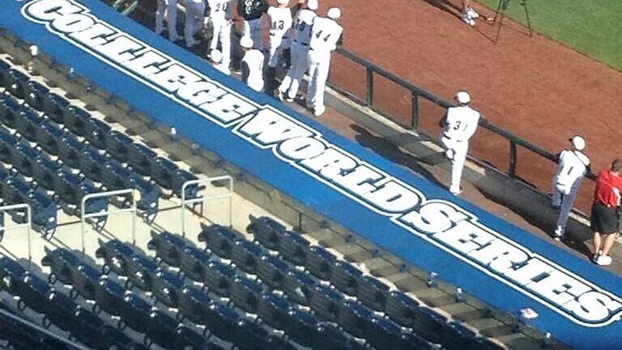 College World Series Misspells "College" On Dugout