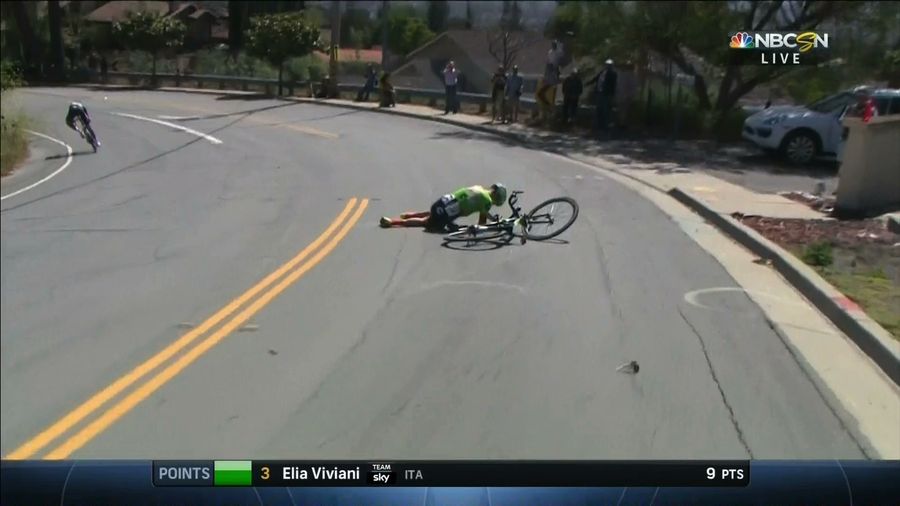 Cyclist Eventually Pulled From Tour Of California After Injuring Himself In Nasty Crash