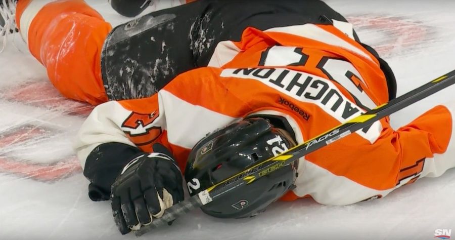 Scott Laughton Stretchered Off The Ice After Slamming Into Boards With His Head (UPDATE)