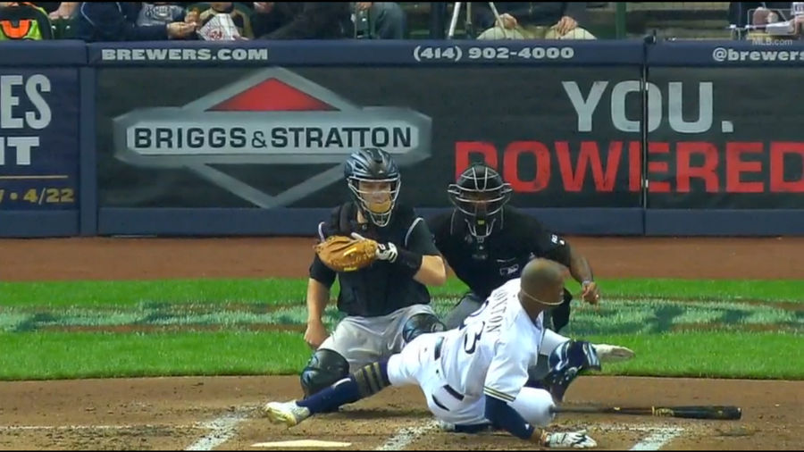 Keon Broxton Hit In The Head By Pitch: Helmet Flap &quot;Saved My Life&quot;