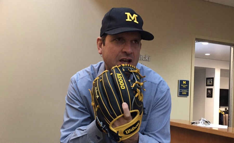 Jim Harbaugh Got A New Big-Boy Glove And He Loves It