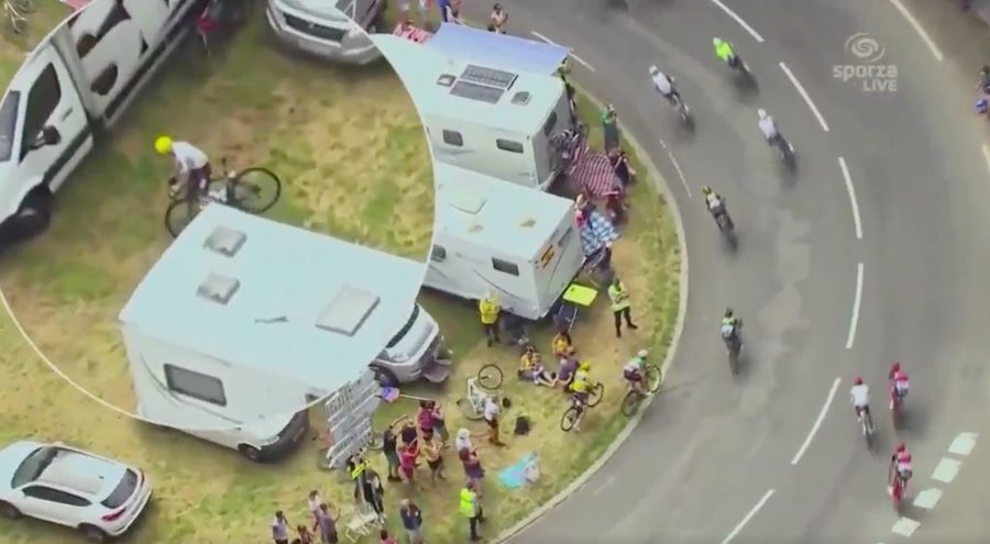 Tour De France Guy Accidentally Rides Off The Course